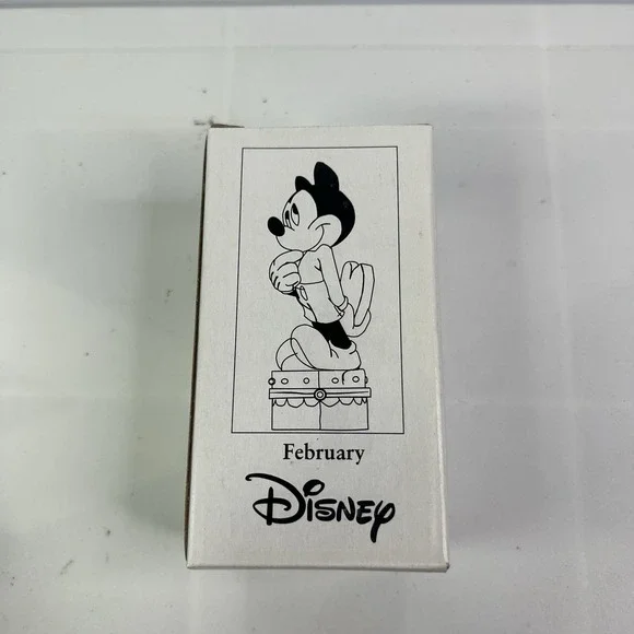 Disney Mickey Mouse February Trinket Hinged Porcelain Box NEW w/ Box - Picture 5 of 5